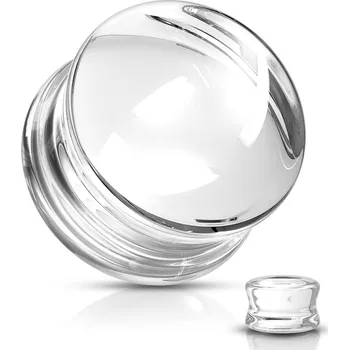 Piercing Šperky4U Skleněný plug do ucha čirý - PL01250C-12