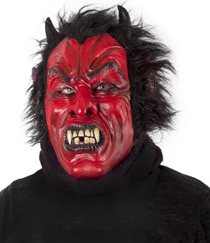 Karnevalová maska Rappa Maska čert/ďábel s vlasy