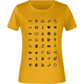 Dámské tričko TUKAN AGENCY Dámské tričko pro cestovatele Fashion World Barva: Žlutá zlatavá, Velikost: XS