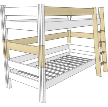 Gazel Sendy spojovací díl 35 cm a schůdky buk přírodní