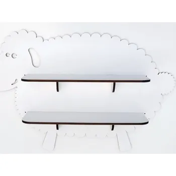 police MAJADESIGN Dětská dřevěná polička - OVEČKA - BAREVNĚ LAKOVANÁ