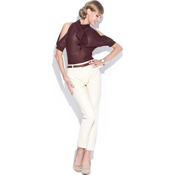 Dámské oblečení Dámská halenka M113 brown - FIGL Hnědá XL