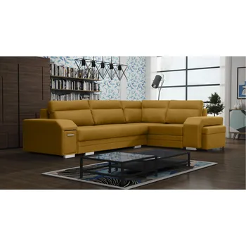 Sedací souprava Rozkládací rohová sedačka SOLER hořčicová