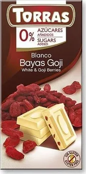 Čokoláda Torras Bílá čokoláda s kustovnicí bez cukru 75 g