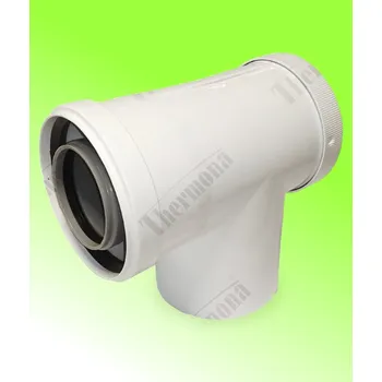 Kouřovod THERMONA Koleno 90° s kontrolním otvorem, průměr 60/100 mm, kondenzační kotle; 212756