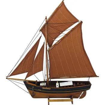 RC model lodě SEA CLUB Model rybářského člunu s červenými plachtami 60 cm 5131
