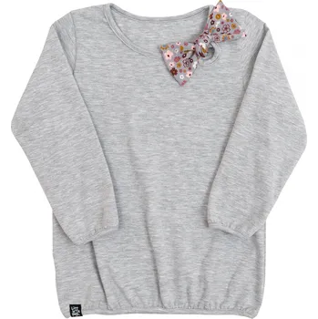 Dámská halenka světle šedá halenka s mašličkou