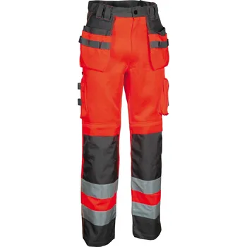 Pracovní oblečení Reflexní pracovní kalhoty COFRA BLINDING Barva: Reflexní červená, Velikost: 50