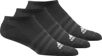 Pánské ponožky Adidas 3-Stripes No-Show Half Cushioned 3-pack Black 35-38