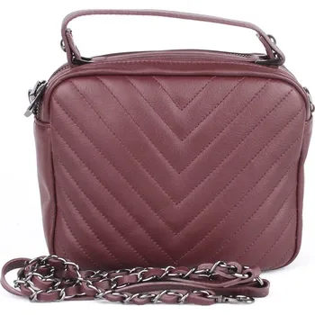 Kabelka Malá vínová kožená kabelka do ruky/na rameno/crossbody Vera Pelle 302
