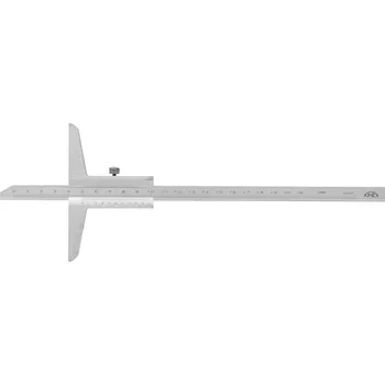 Posuvné měřítko KINEX » K-MET Hloubkoměr bez nosu KINEX 200 mm, 0,02mm, ČSN 25 1280, DIN 862
