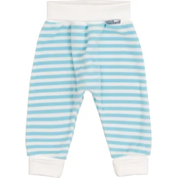 kojenecké fleecové tepláčky v modrém proužku