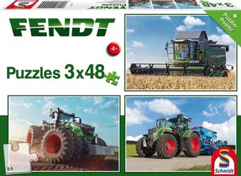 Puzzle Schmidt Traktory Fendt 3 x 48 dílků