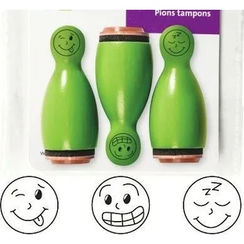 Dětské razítko Dřevěná razítka - kuželky EMOCE 1 (3 ks)