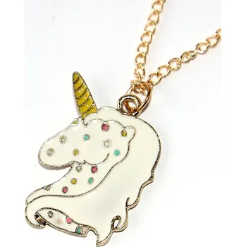 Řetízek Řetízek Fashion Jewerly - Vznešený, Barevný jednorožec pro princeznu, Zlatý Ochránce, Pro štěstí, Love Unicorns 2880