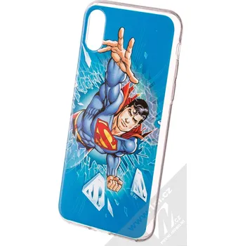Pouzdro na mobilní telefon DC Comics Superman 005 TPU ochranný silikonový kryt s motivem pro Apple iPhone X, iPhone XS modrá (blue)
