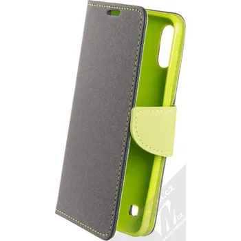 Pouzdro na mobilní telefon Forcell Fancy Book flipové pouzdro pro Samsung Galaxy M10 modrá limetkově zelená (blue lime)