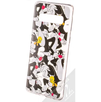 Pouzdro na mobilní telefon Warner Bros Looney Tunes Sylvestr a Tweety 004 TPU ochranný silikonový kryt s motivem pro Samsung Galaxy S10 černá (black)