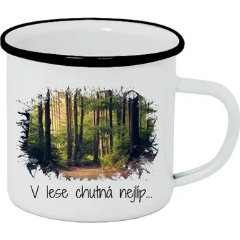 Plecháček - smaltový lem s potiskem Plecháček do lesa