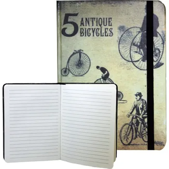 Kancelářské potřeby Zápisník s gumičkou 178x126 mm retro kola F