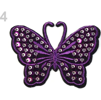 Textilní nažehlovací páska Nažehlovačka s flitry Motýl Vzor: 4