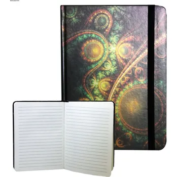 Kancelářské potřeby Zápisník s gumičkou 178x126 mm zelenooranžový ornament F