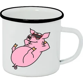 Plecháček - smaltový lem s potiskem Ležící Vendy se jménem