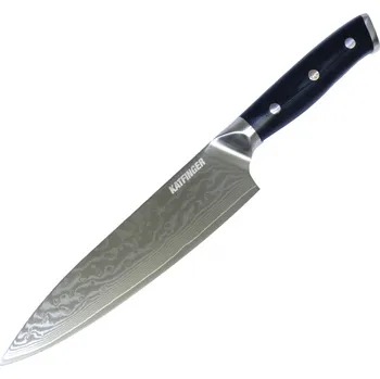 Kuchyňský nůž KATFINGER | Damaškový nůž šéfkuchaře 8" (20cm) | černý | KF101