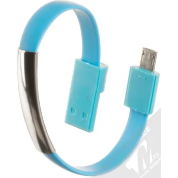 Datový kabel Blue Star Bracelet microUSB kabel modrý