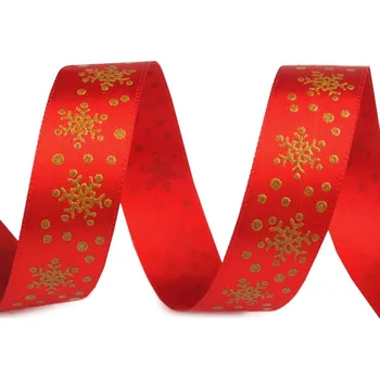 Stuha a.s. Atlasová stuha s vločkami, šíře 20 mm