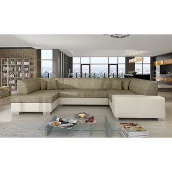 Sedací souprava Rozkládací rohová sedačka HABANA cappucino / béžová