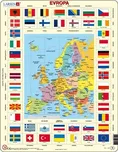 Larsen Evropa - mapa a vlajky 70 dílků