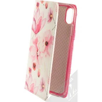 Pouzdro na mobilní telefon Sligo Smart Trendy Růžová magnolie flipové pouzdro pro Apple iPhone XS Max bílá růžová (white pink)