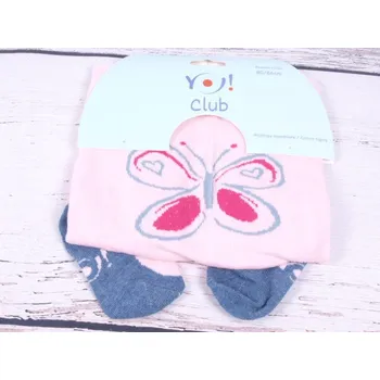 YO Punčocháče punčocháčky punčošky RA03 sv. růžové s motýlkem velikost oblečení - děti: 80/86