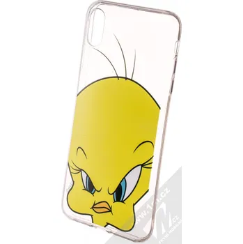 Pouzdro na mobilní telefon Warner Bros Looney Tunes Tweety 002 TPU ochranný silikonový kryt s motivem pro Apple iPhone XS Max průhledná (transparent)
