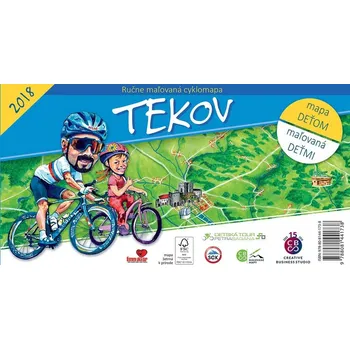 Ručne maľovaná cyklomapa Tekov