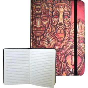 Zápisník s gumičkou 178x126 mm africké masky F