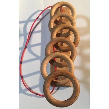 Hlavolam Hlavolam Cardanovy kruhy na stojanku 6 kruhu svetle