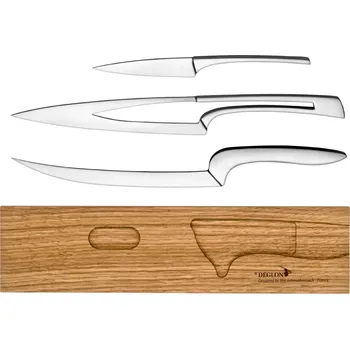 DÉGLON COUTELIER DEPUS Designová sada nožů na bambusové základně DÉGLON Meeting, 3 ks
