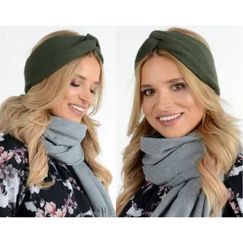 Šála Fashionweek Pletená čelenka ZIZI12 Barva: Khaki, Velikost: Universal