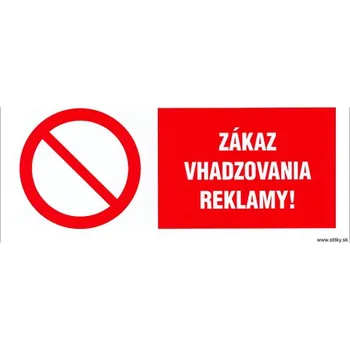 Samolepící etiketa Etikety Info - Zákaz vhazování reklamy 262x115 mm