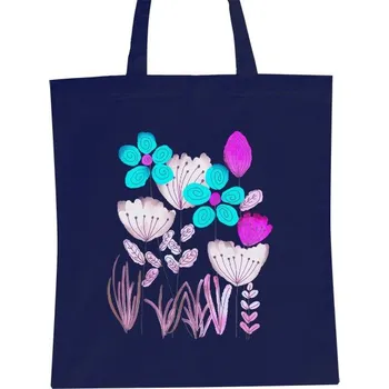 Nákupní taška unisex s potiskem Tyrkysové květiny