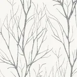 Vliesové tapety florální vzor černý na bílém podkladu 37260-4