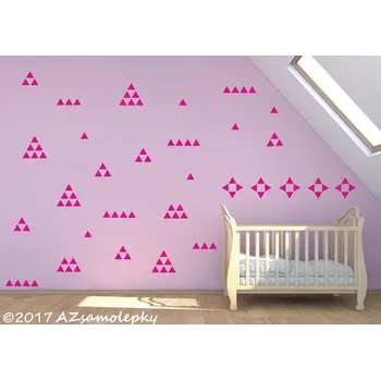 Samolepící dekorace Dětské samolepky na zeď - Trojúhelníčky - kolekce XS