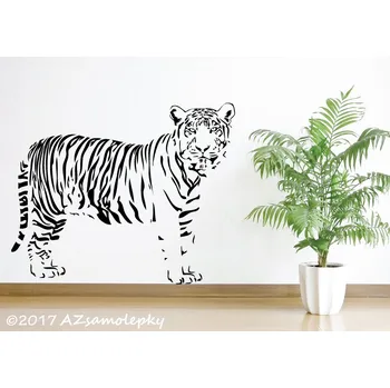 Samolepící dekorace Samolepky na zeď - Tygr V. - M (60 x 50 cm)