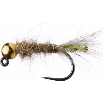 Rybářský háček Tungstenový jig Vykukující chrostík šedý, vel. 10