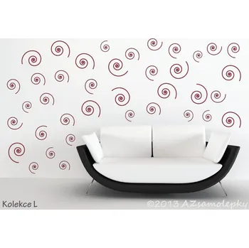 Samolepící dekorace Samolepky na zeď - Spirály a spirálky - kolekce S