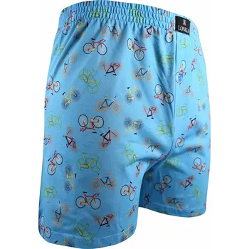 Pánské spodní prádlo KARLOS pánské vzorované bavlněné trenýrky Lonka - BIKE azurová XL