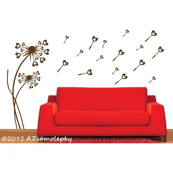 Samolepící dekorace Samolepky na zeď - Srdíčková pampeliška - M (28 x 60 cm)