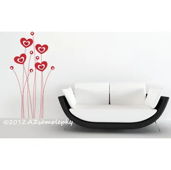 Samolepící dekorace Samolepky na zeď - Srdíčkové tyčinky - S (31 x 60 cm)